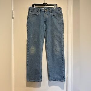 Carhartt Men's Size 36X 30 Relaxed Fit Straight Leg Medium Wash Workwear Jeans.